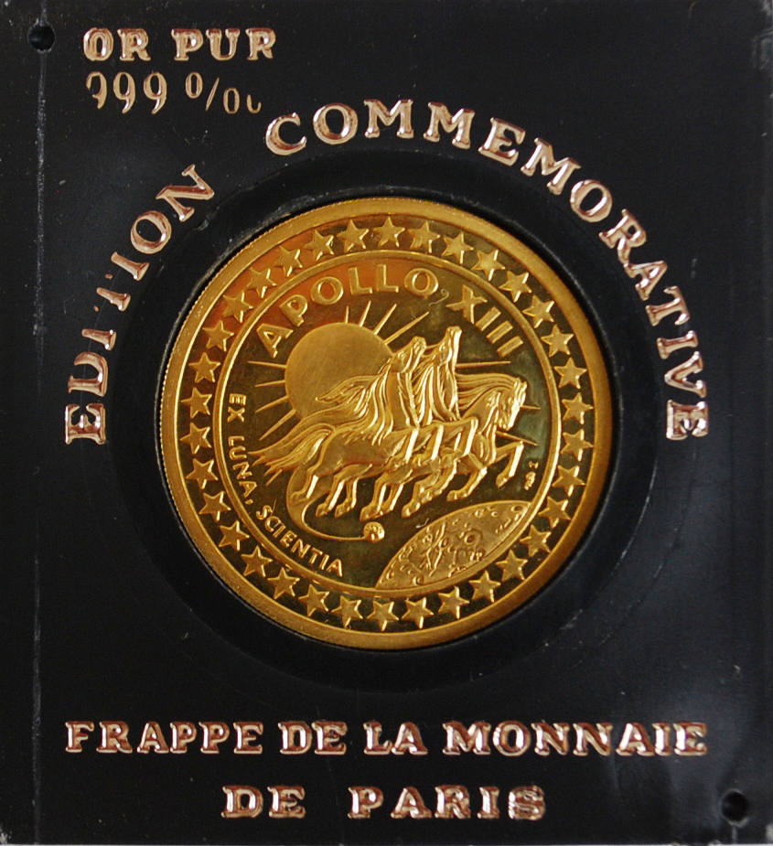 MONNAIE DE PARIS Edition Commémorative Apollo XIII. Pièce en or.