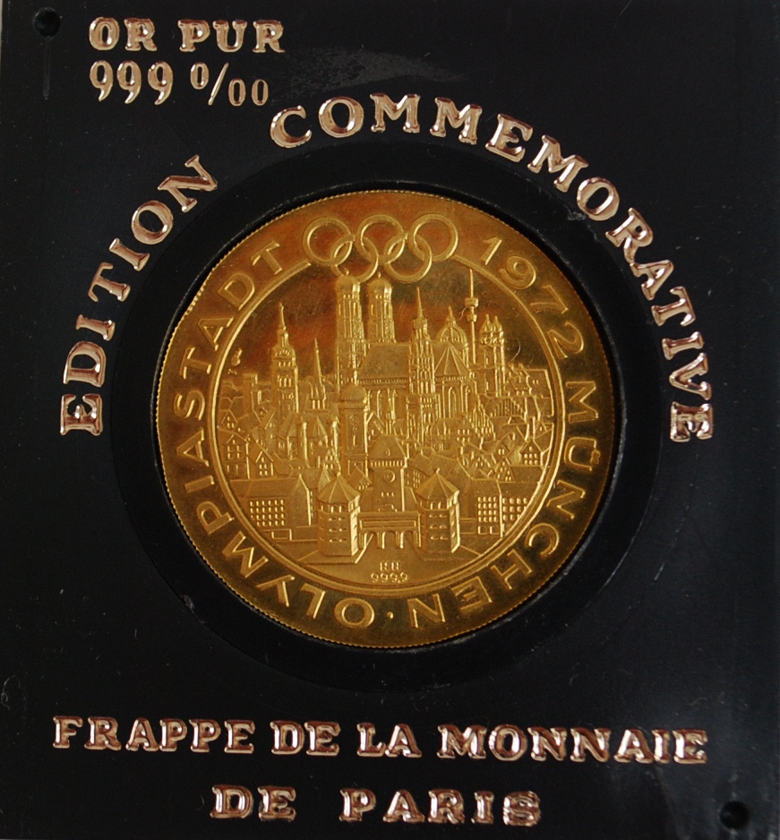 MONNAIE DE PARIS – Edition Commémorative Jeux Olympiques de Munich 1972. Pièce en or.