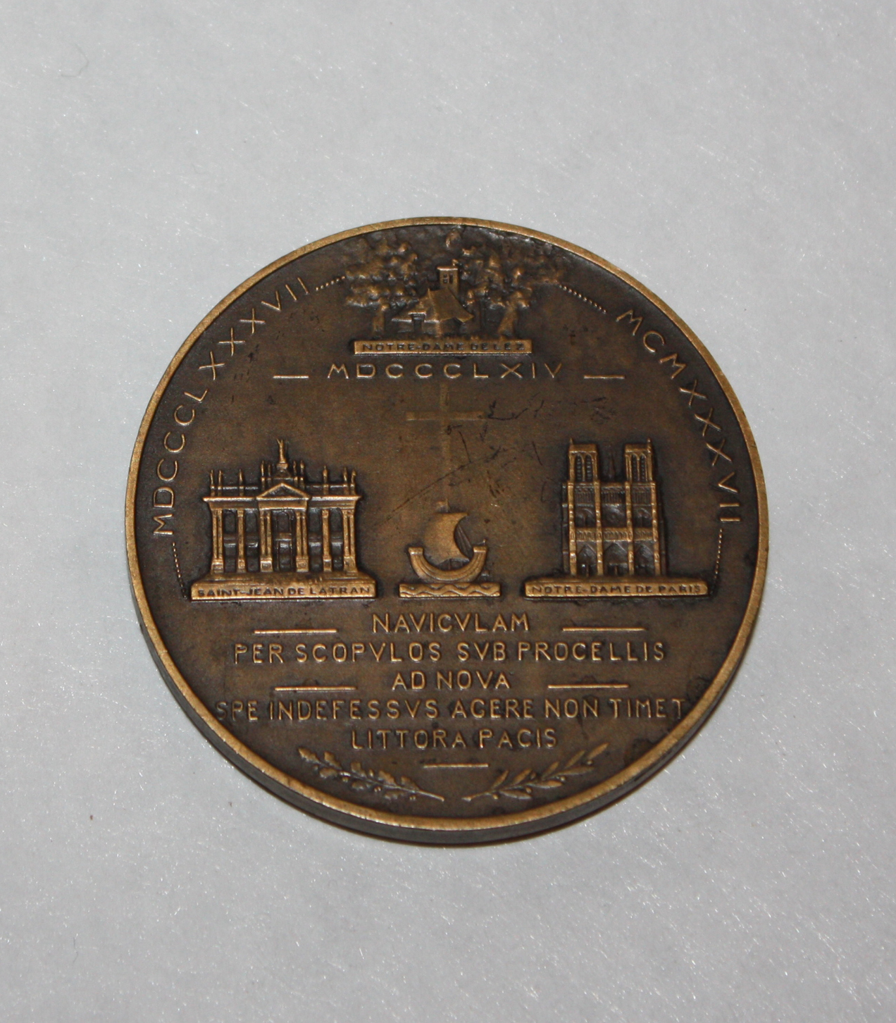 Médaille Ancienne En Argent Massif Par Abel Lafleur - Propriétés Immobilières Paris, Collection