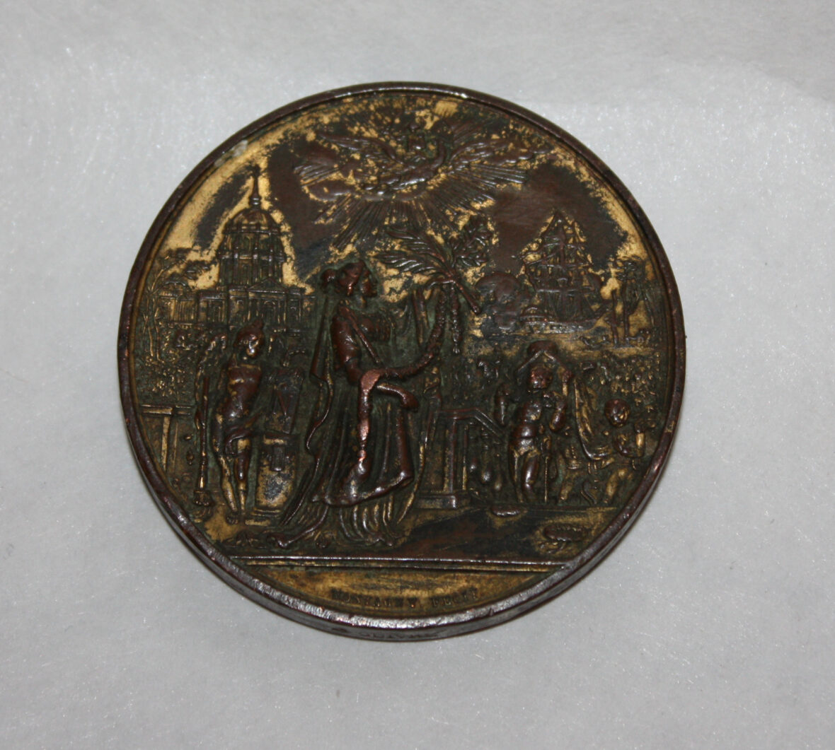 Napoléon retour des cendres, médaille en cuivre doré signée par Montagny.