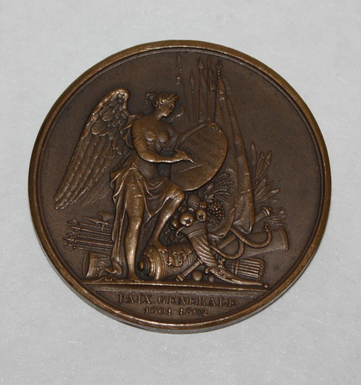 Bonaparte premier consul de la République française, médaille en bronze signée par Andrieu.