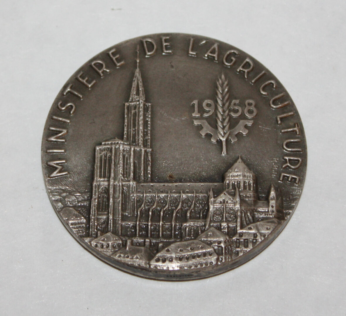 Médaille commémorative de la semaine de l’agriculture de Strasbourg, signée par Baron.