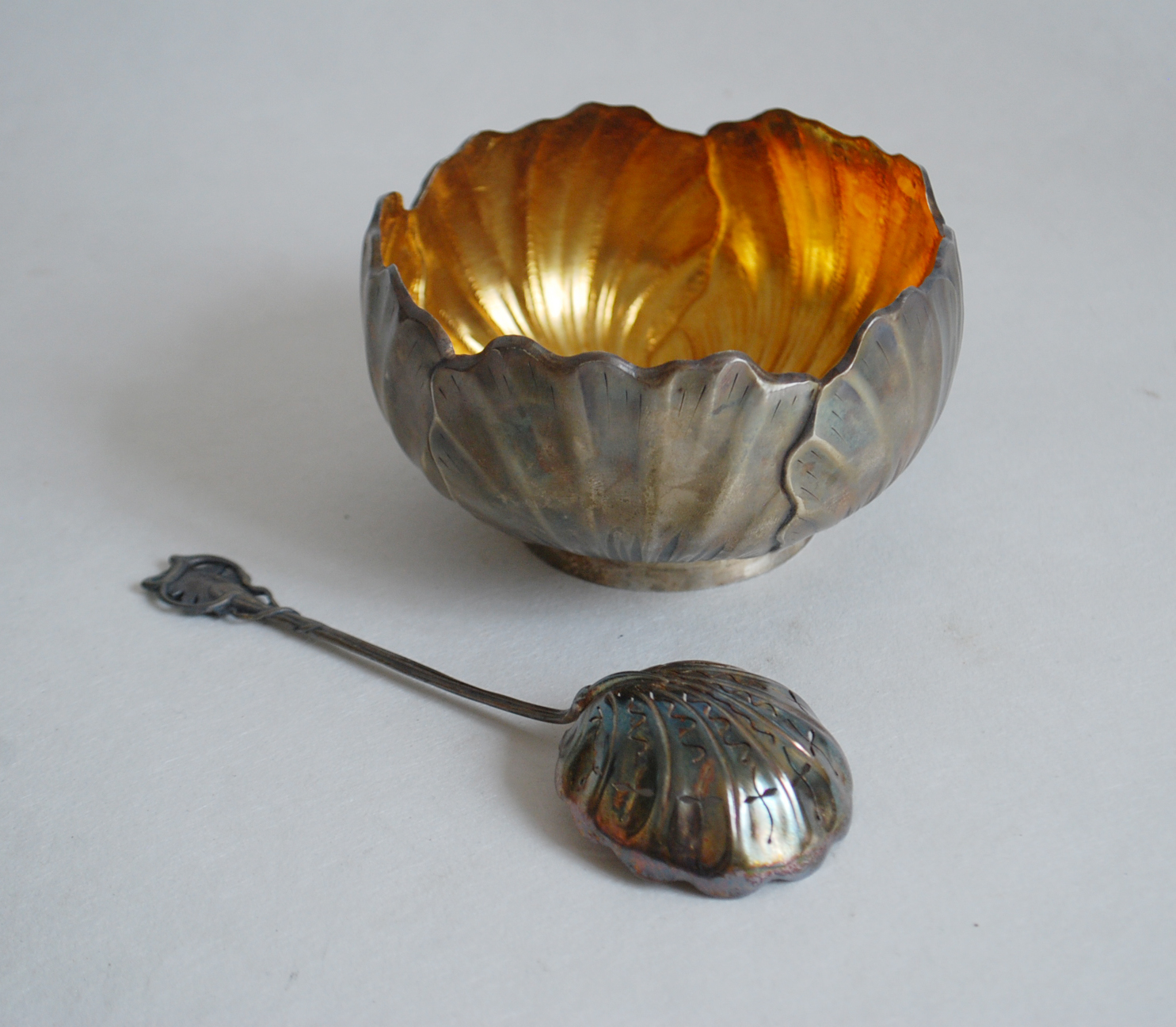 Sucrier En Argent Vermeillé – Poids 240g – Style Ancien – #79
