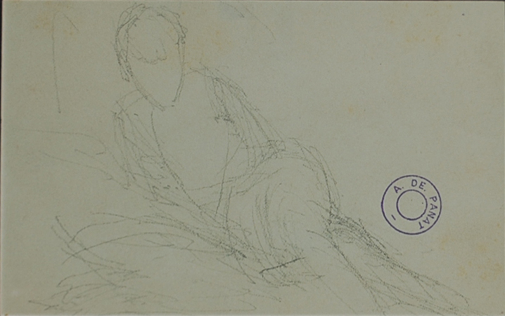 A. de PANAT (1886-1965) Études de jeunes femmes allongées Deux dessins à la mine de plomb sur papier.