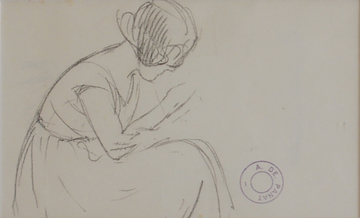 A. de PANAT (1886-1965) Études de jeunes femmes Deux dessins à la mine de plomb sur papier.