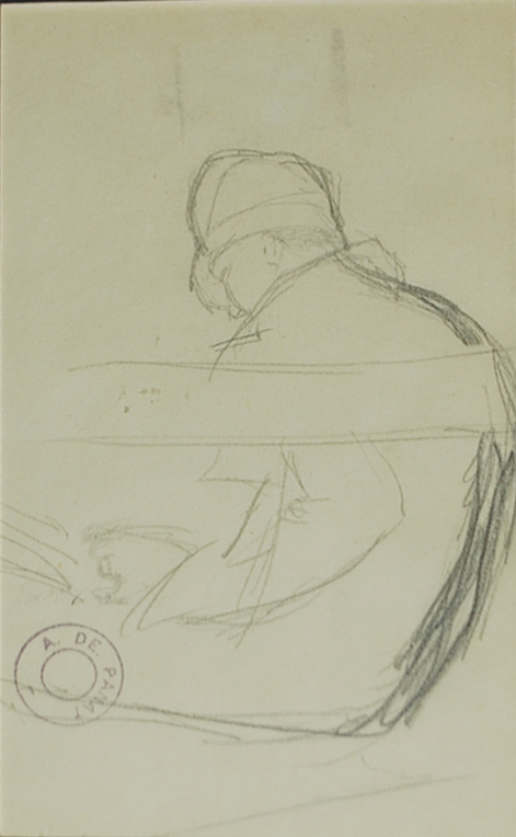 A. de PANAT (1886-1965) Études de jeune femme et d’homme assis Deux dessins à la mine de plomb sur papier