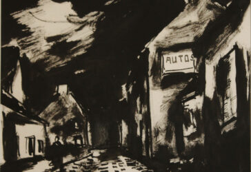 Maurice de VLAMINCK (1876-1958) Rue de village Dessin à l'encre de Chine et lavis gris sur papier. Signé en bas à droite.