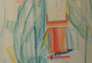 Raymond ESPINASSE (1897-1985) Sète, pour la place de la Marie Crayon gras sur papier. Signé en bas à gauche et titré en bas à droite. Cachet d'atelier.