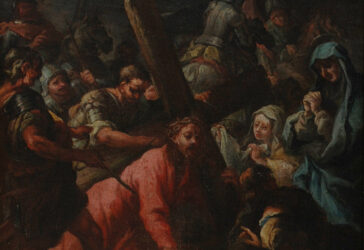 Ecole Vénitienne vers 1700, entourage d'Andrea Celesti Portement de croix Huile sur toile.