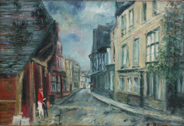 Émile BOYER (1877-1948) La Rue Huile sur toile. Signée en bas à droite.