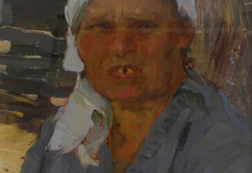 École RUSSE du Xxe siècle Portrait de femme Huile sur toile contrecollée.
