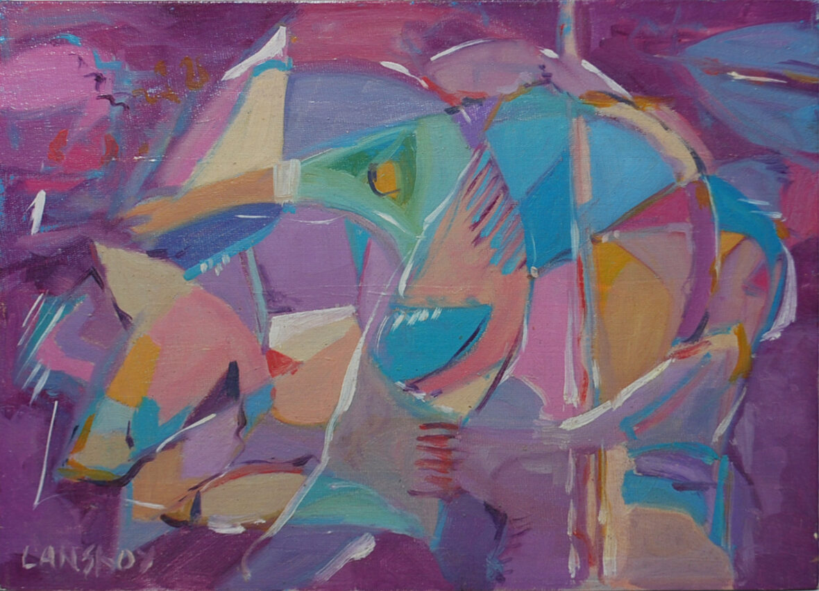 André LANSKOY (1902-1976) Composition abstraite Huile sur toile contrecollée sur panneau. Signée en bas à gauche.