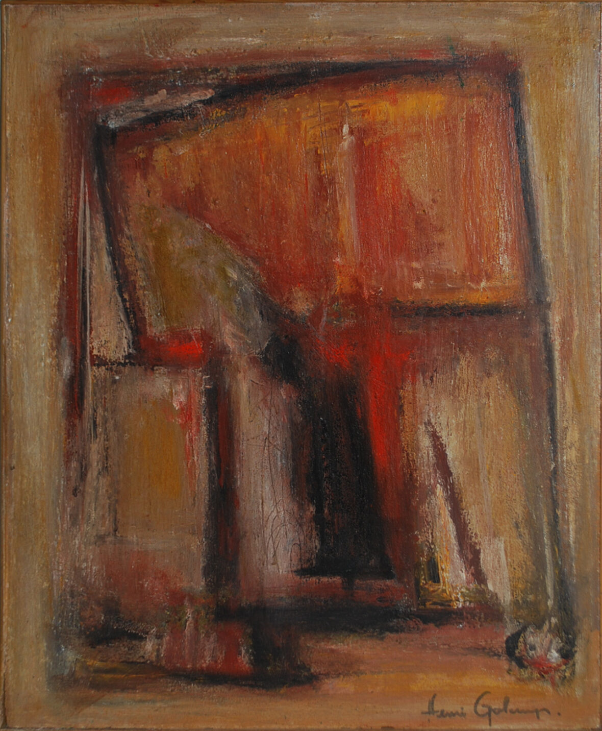 Henri GALAUP (XXe siècle) Composition abstraite Huile sur toile. Signée en bas à droite.