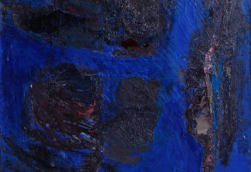 Jean RUSTIN (1928-2013) Composition abstraite. Huile sur toile. Signée en bas à droite et daté 58. (Légers manques).
