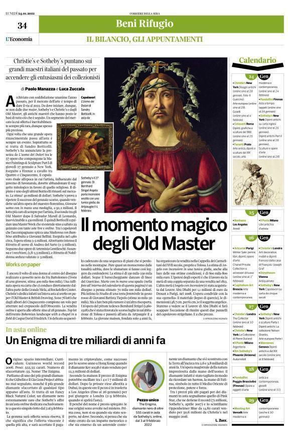 « Il momento magico degli Old Master », 24 janvier 2022