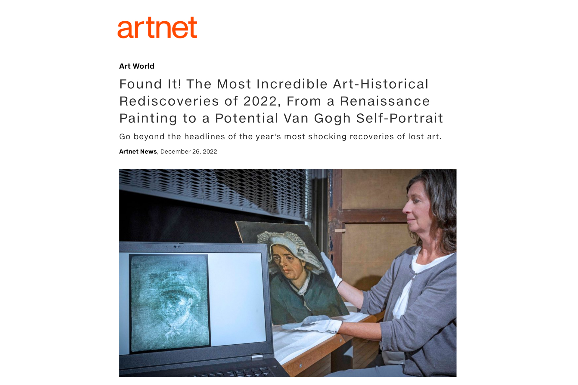 « Found It! The Most Incredible Art-Historical Rediscoveries of 2022 », 26 décembre 2022